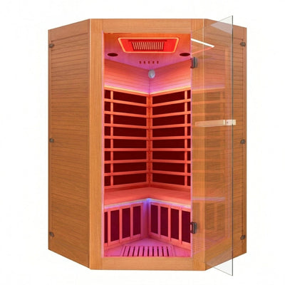 Infrared Sauna Built for Home Wellness, 2180W 360° Heating, LED Light Therapy, Bluetooth Sound System