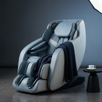 Blue Faux Leather Zero Gravity Recliner 3D Programmable Massage Chair — Studio Shot