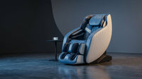 Blue Faux Leather Zero Gravity Recliner 3D Programmable Massage Chair — Lifestyle