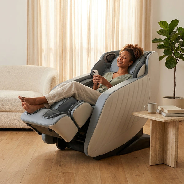 Massage Chair Built for Deep Relaxation, Zero Gravity, 3D Programming, Bluetooth, Heat Therapy