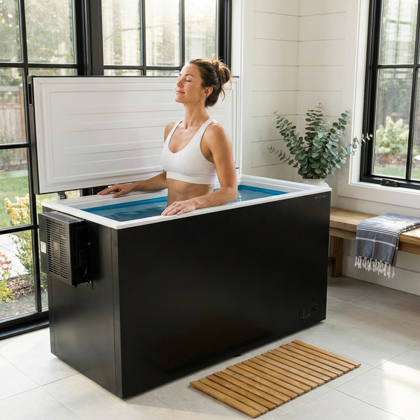 Cold Plunge Tub Built for Year-Round Use, Ozone Disinfection, Built-In Chiller, UV-Resistant Coating