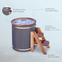 Cold Therapy 1 Person Ice Bath 118 Gallon Cold Plunge 37.5" X 33.25" — infographic
