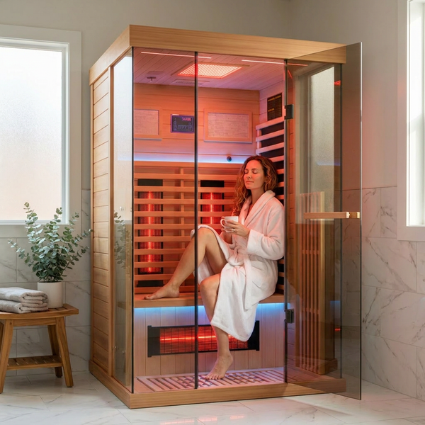Infrared Sauna Built for Daily Wellness, Full Spectrum Heat, Canadian Hemlock, Red Light Therapy