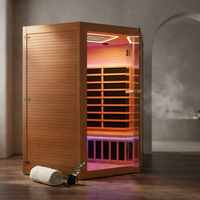Multifunctional 2-3 Person Infrared Sauna for Home, 2180W Indoor Sauna with 7-Color LED Ambient Light, Red Light Feature, Oxygen Bar, Dual Bluetooth Speakers, 360° Surround Heating — Studio Shot